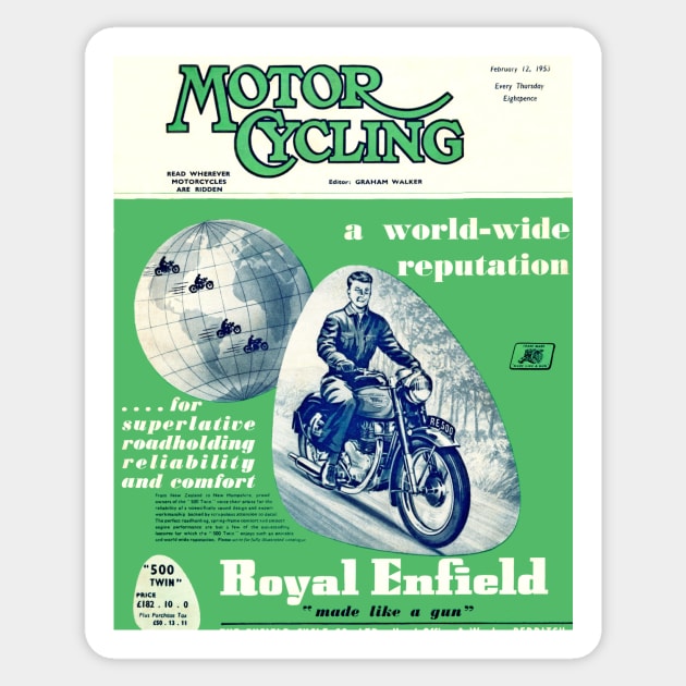 Vintage Motor Cycling Magazine Sticker by Random Railways